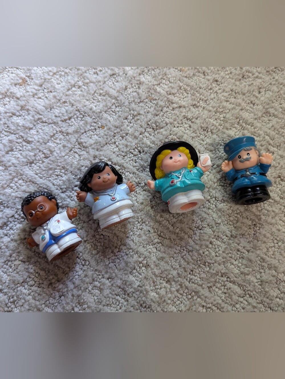 4 Vintage Little People Medical Helper Figures
